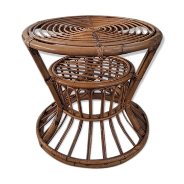 Table italienne de conception en bambou du milieu du siècle