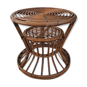 Table italienne de conception en bambou du milieu du siècle