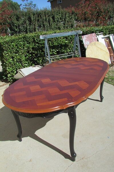 Oval table of style Louis XV cherrywood