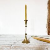 Tapered brass candle holder