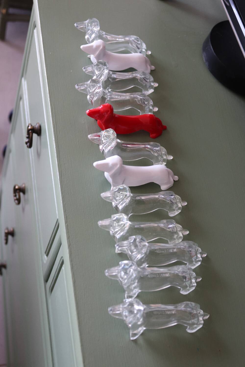 12 vintage dachshund knife rests