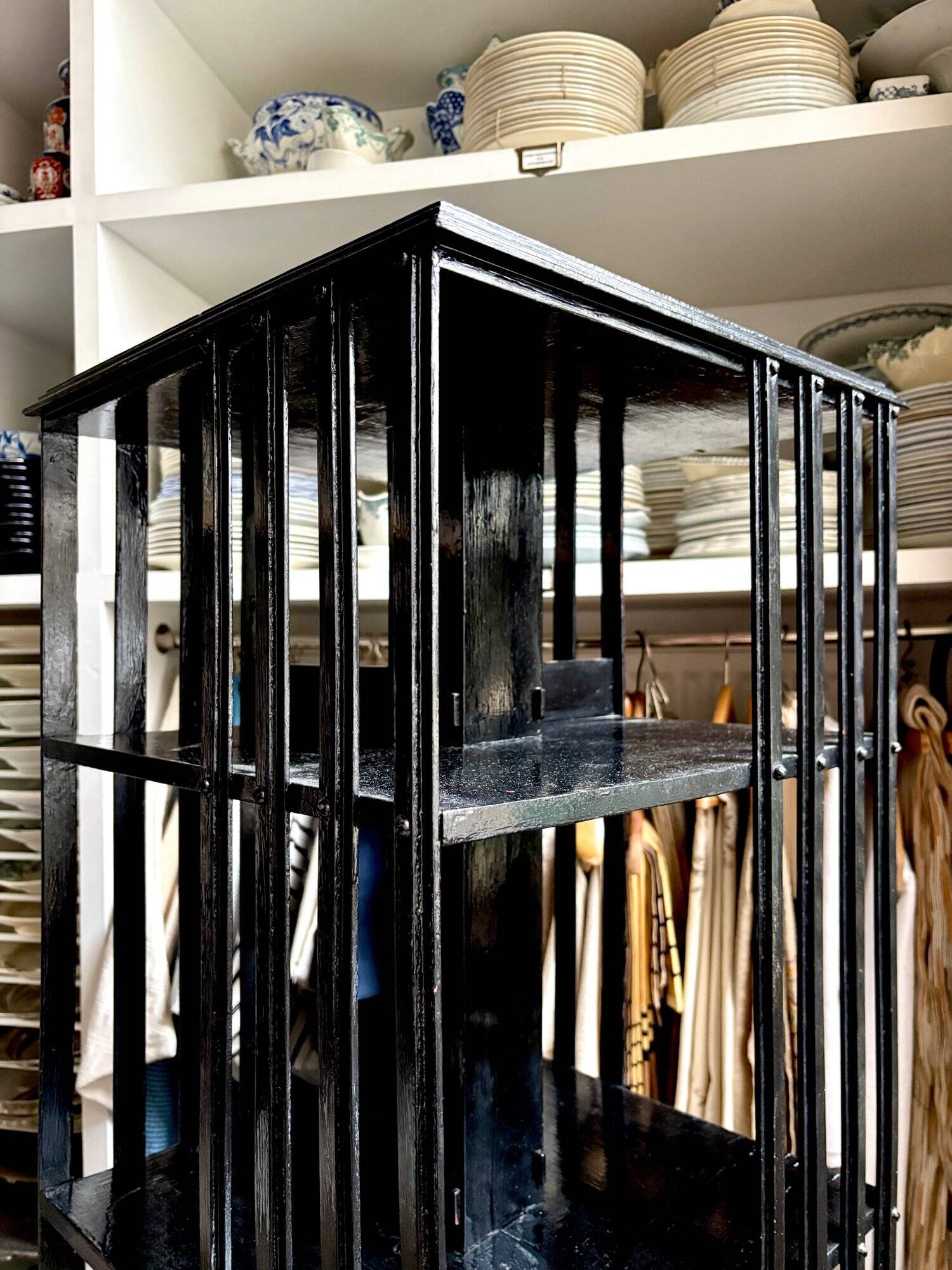 Napoleon III rotating bookcase in black wood