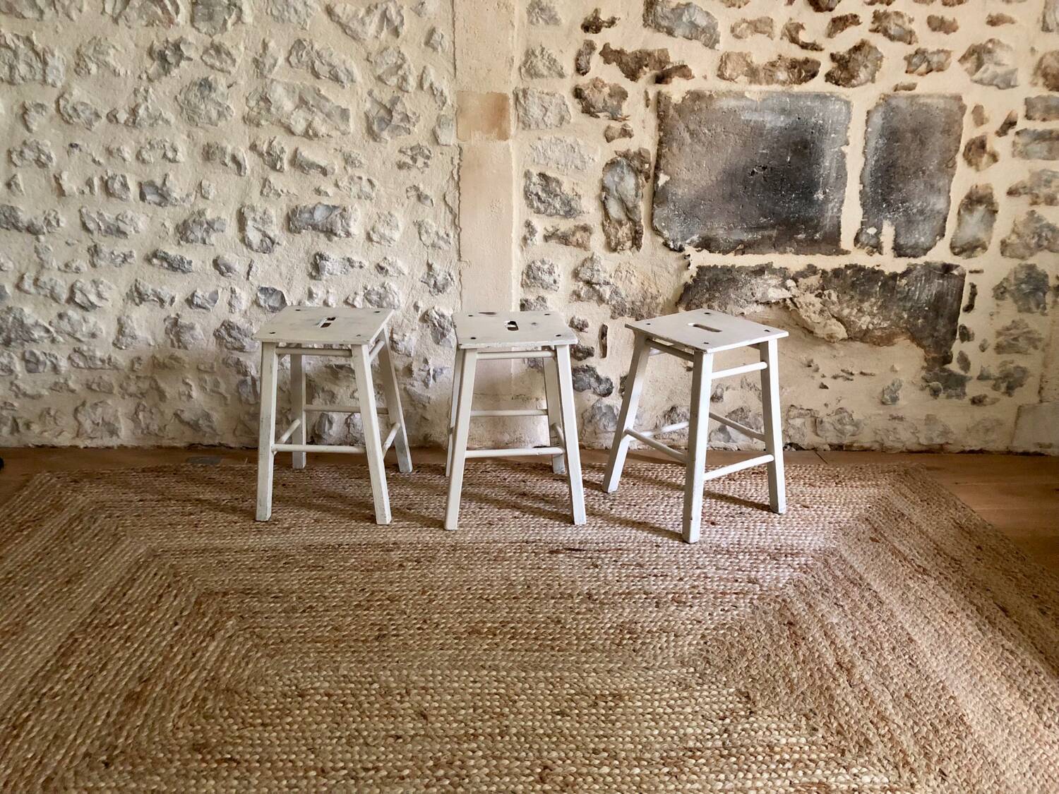 Small antique wooden stools