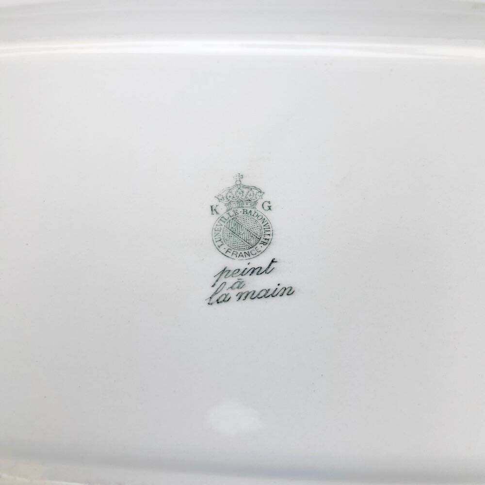 Lunéville Badonvillers graphic serving dish from the 50s