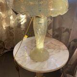 Yellow glass mushroom lamp
