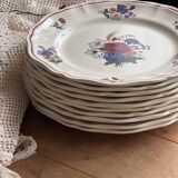 10 assiettes plates Sarreguemines Agreste