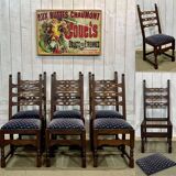 Set of 6 19th century English oak chairs