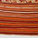 Pumpkin Orange Striped Turkish Woven Kilim Rug, 158x390 Cm