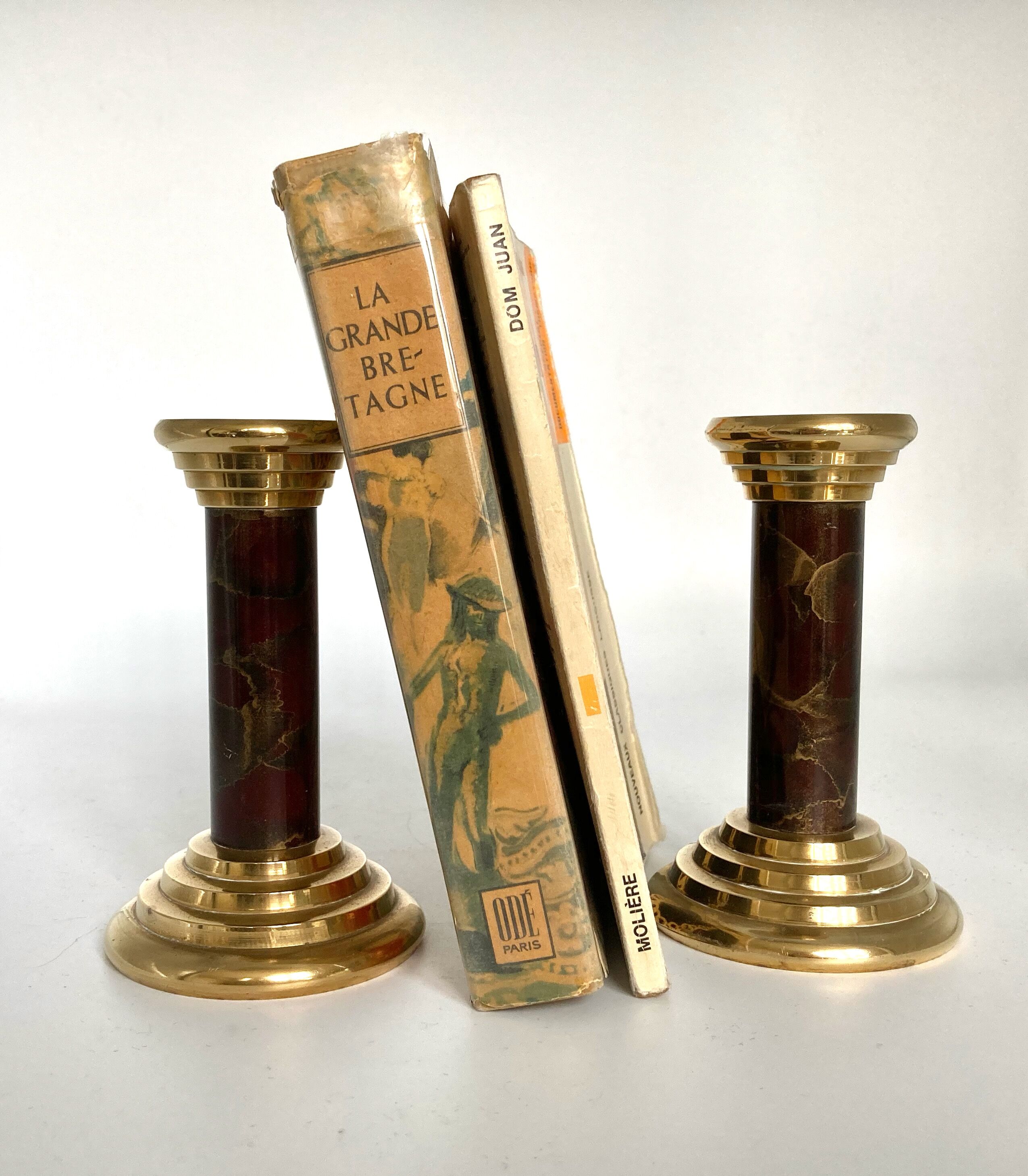 Pair of brass candlesticks