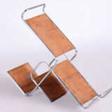 Étagère sur pieds, porte-plantes en chêne et chrome tchèque style Bauhaus, Kovona, Tchéquie, années 1930