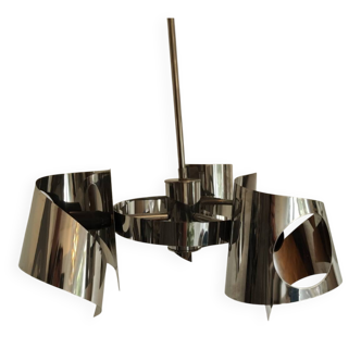 Space age chrome design chandelier suspension