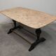 Mid-century modern coffee table in marble, brass, and wood, 1950s.