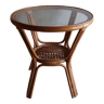 Vintage rattan round dining table