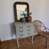 Commode arbalète verte céladon