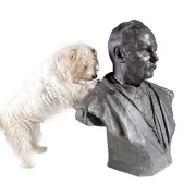 Bronze bust of a gentleman with knighthood order – Frantz Vermeylen, 1921