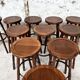 Set of 12 solid wood bar stools 1960 - 1970 vintage