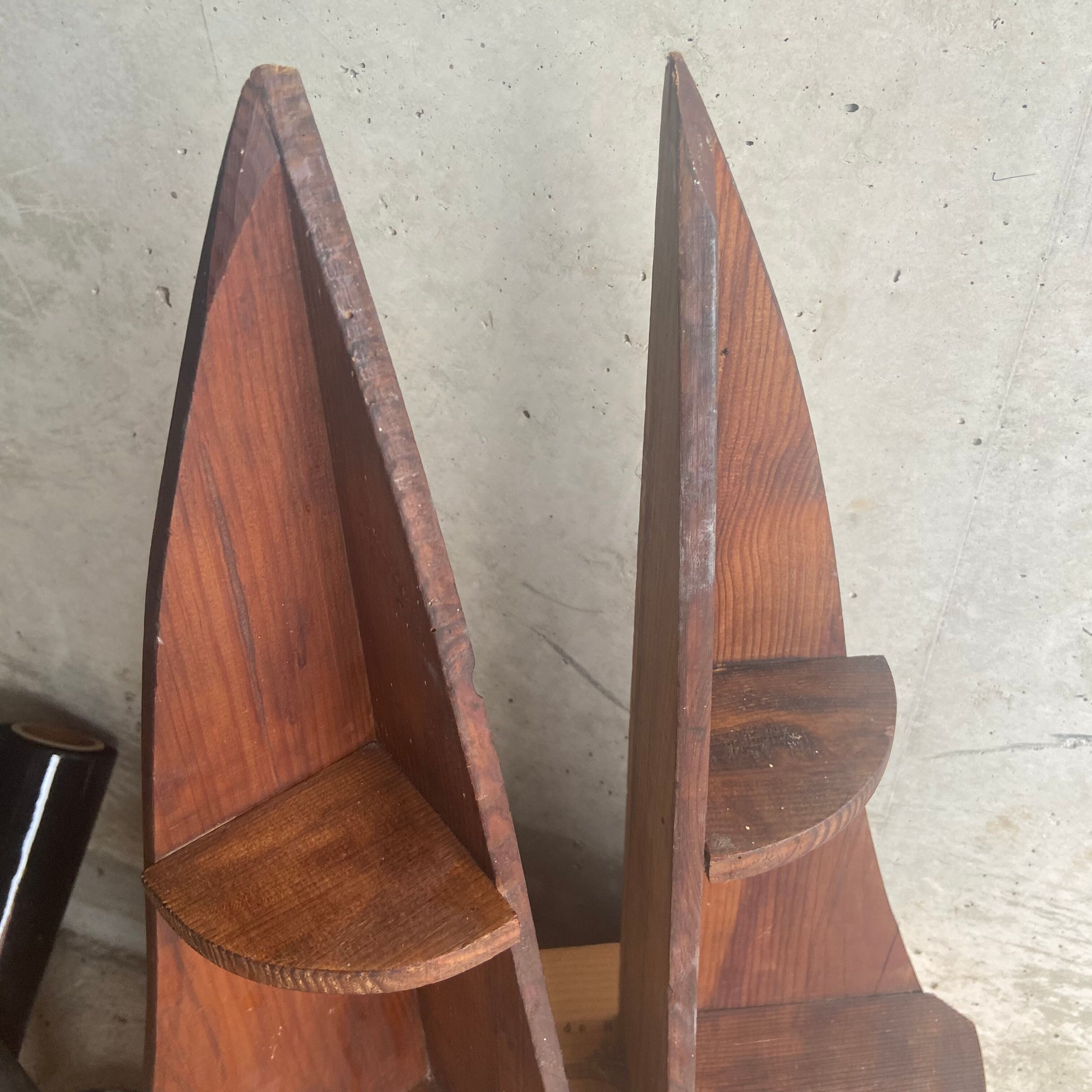 Pair of vintage corner shelves