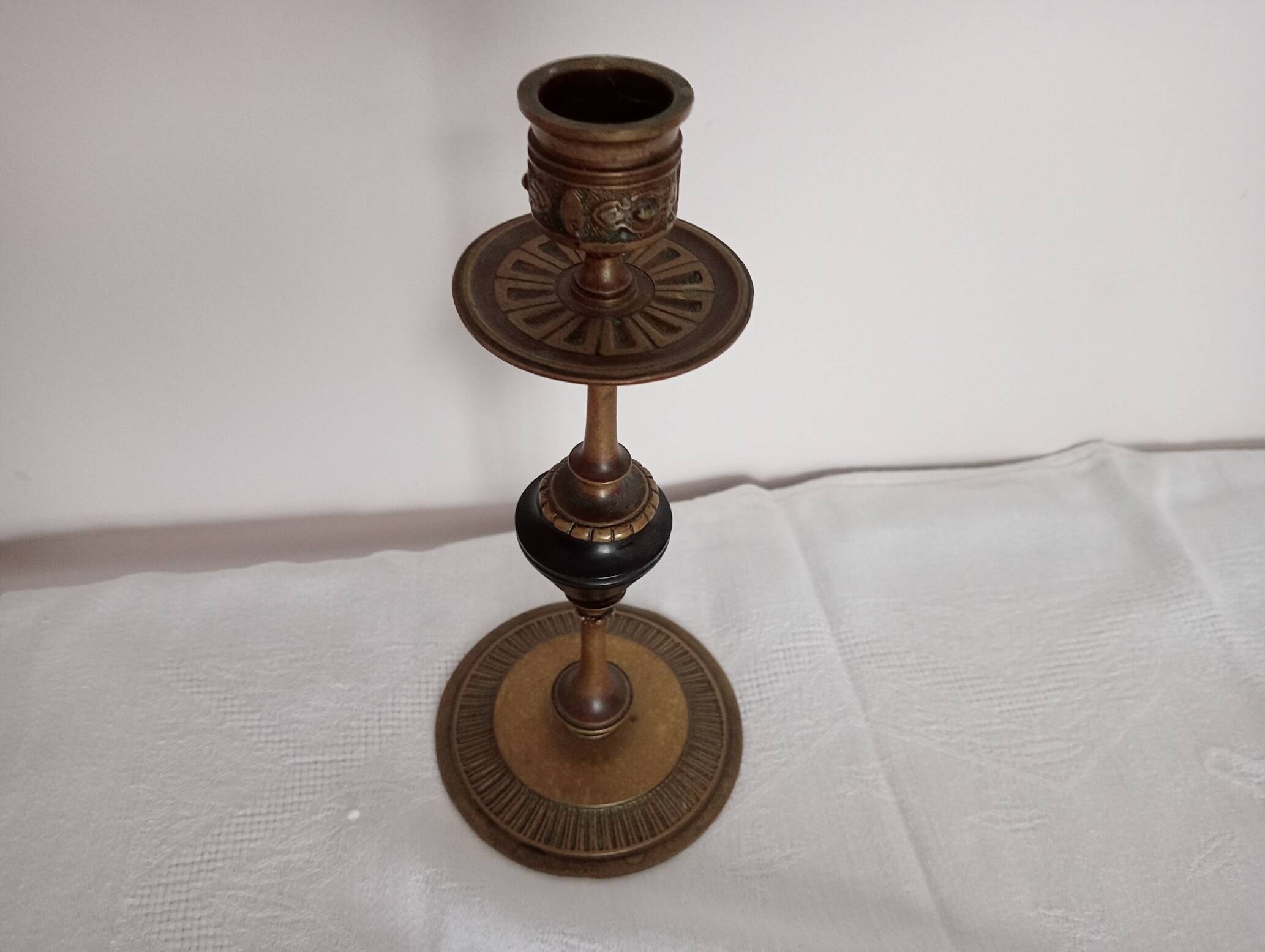 Antique bronze candlestick