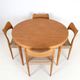 Restored round dining table by Villy Schou Andersen / oak / mid-century Danish modern design / 1960s / 1970s