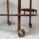 Scandinavian rolling service wood glass and brass