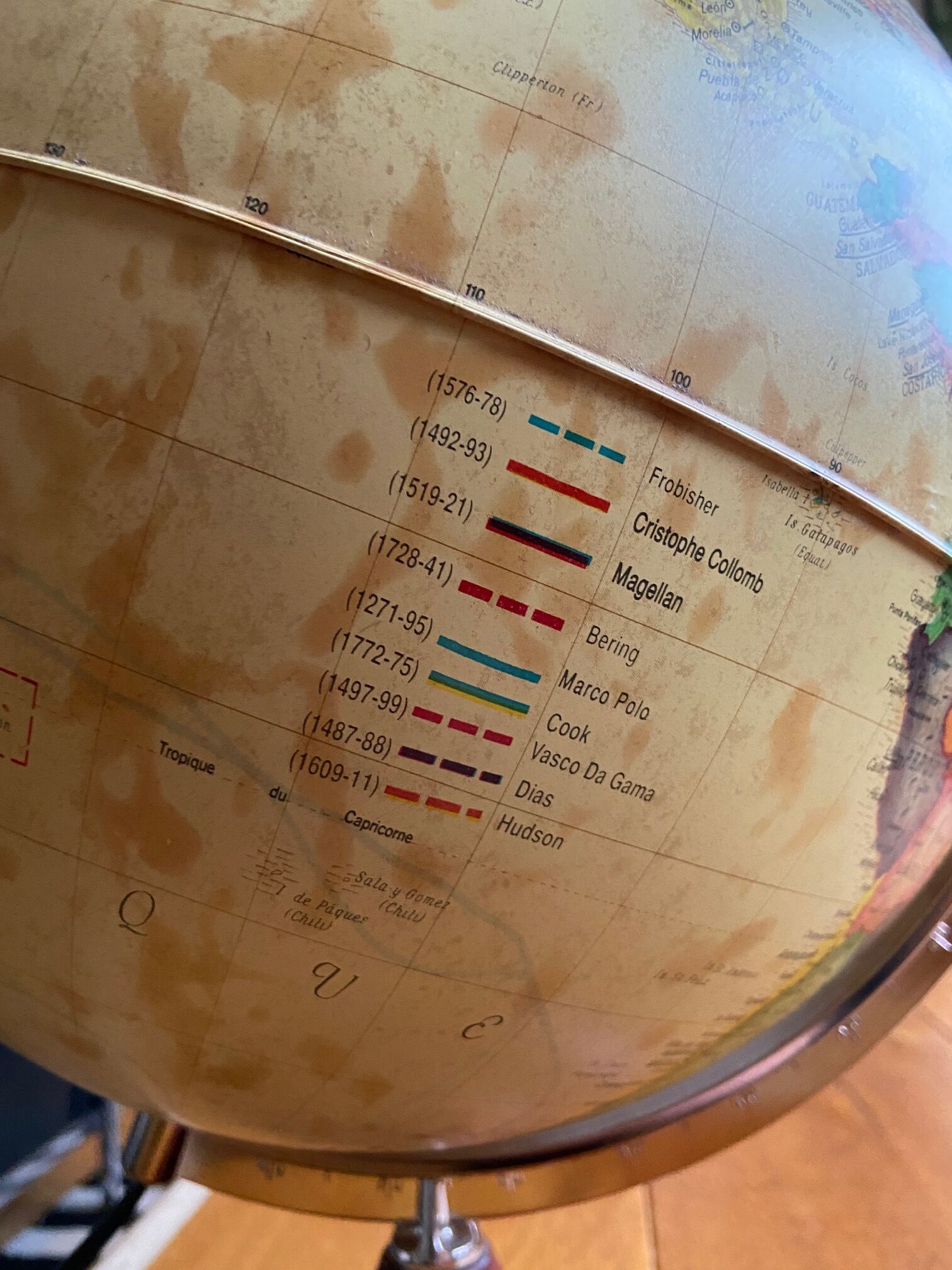 World map, luminous globe