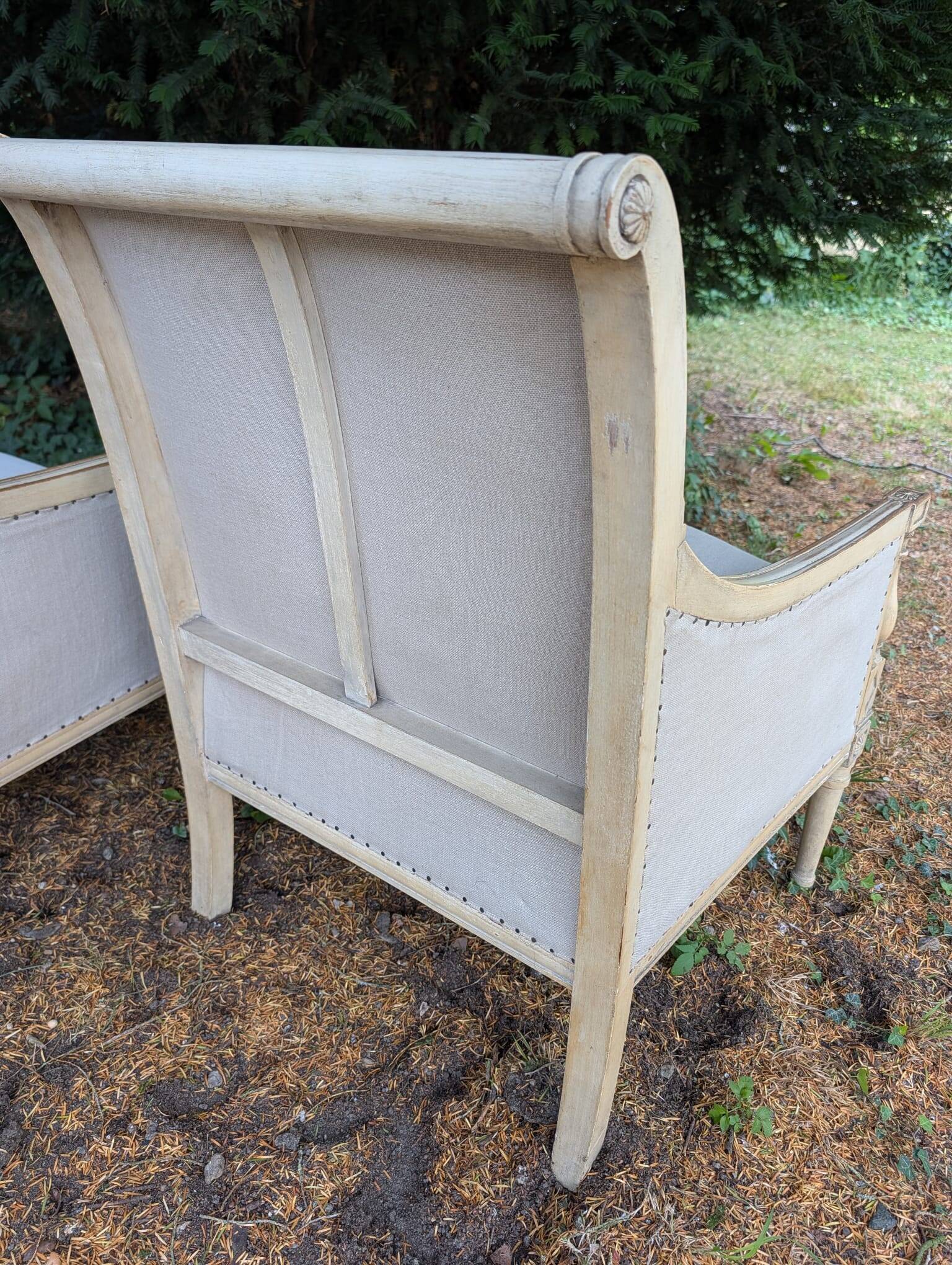 Paire de fauteuils directoire