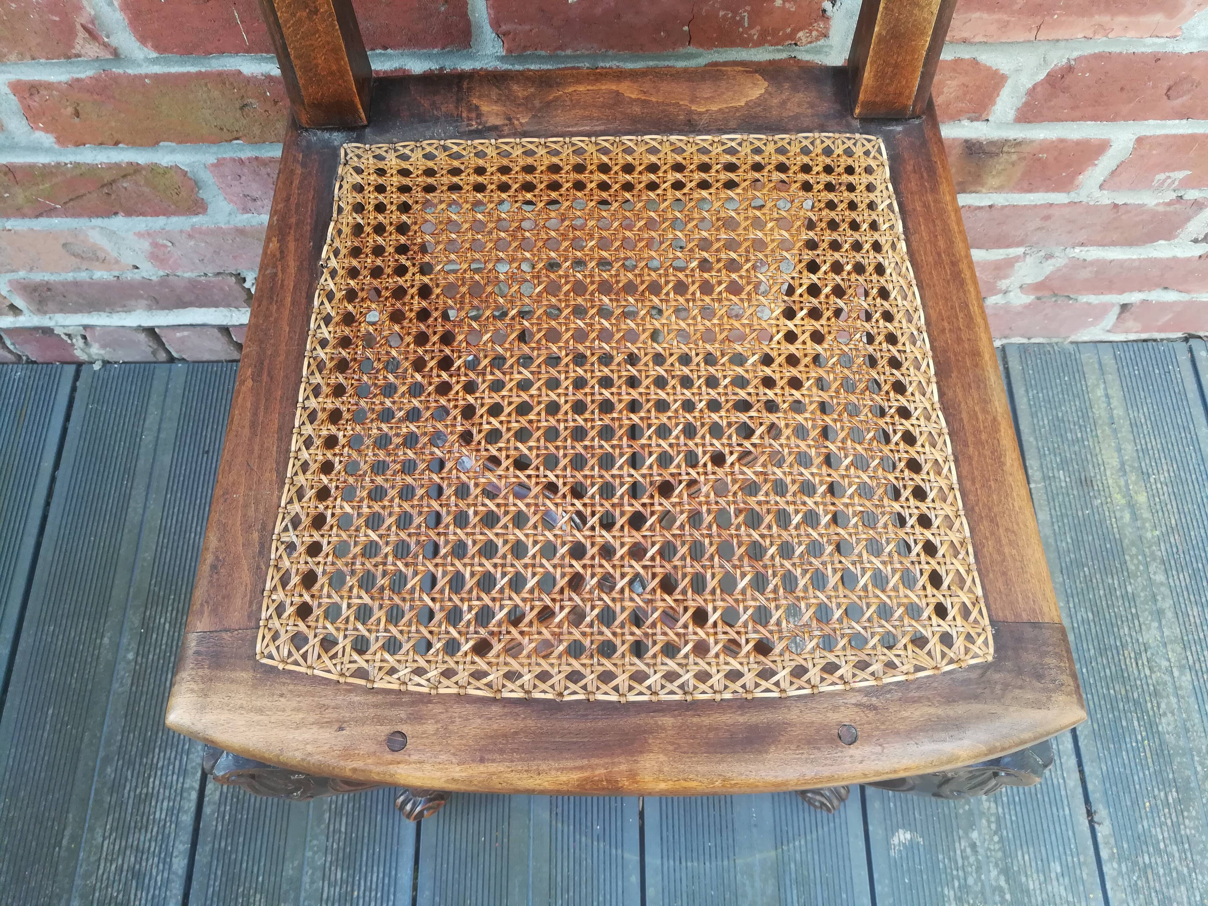 Louis XV style cane chair in beech