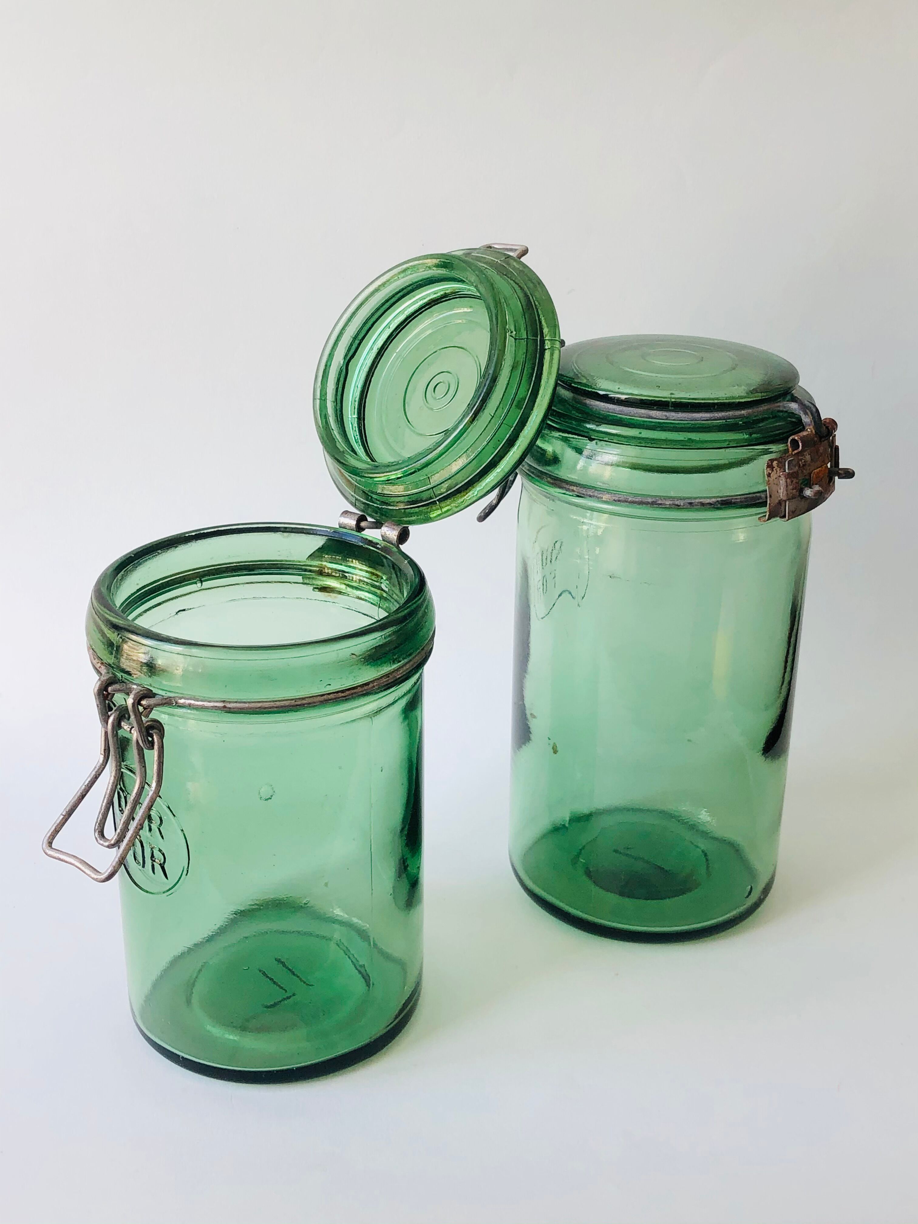 Trio of Durfor glass jars