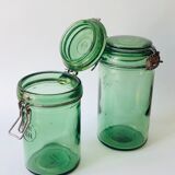 Trio of Durfor glass jars