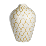 White enamelled soliflora vase, fish scale patterns, from Ioska 1960 Denmark