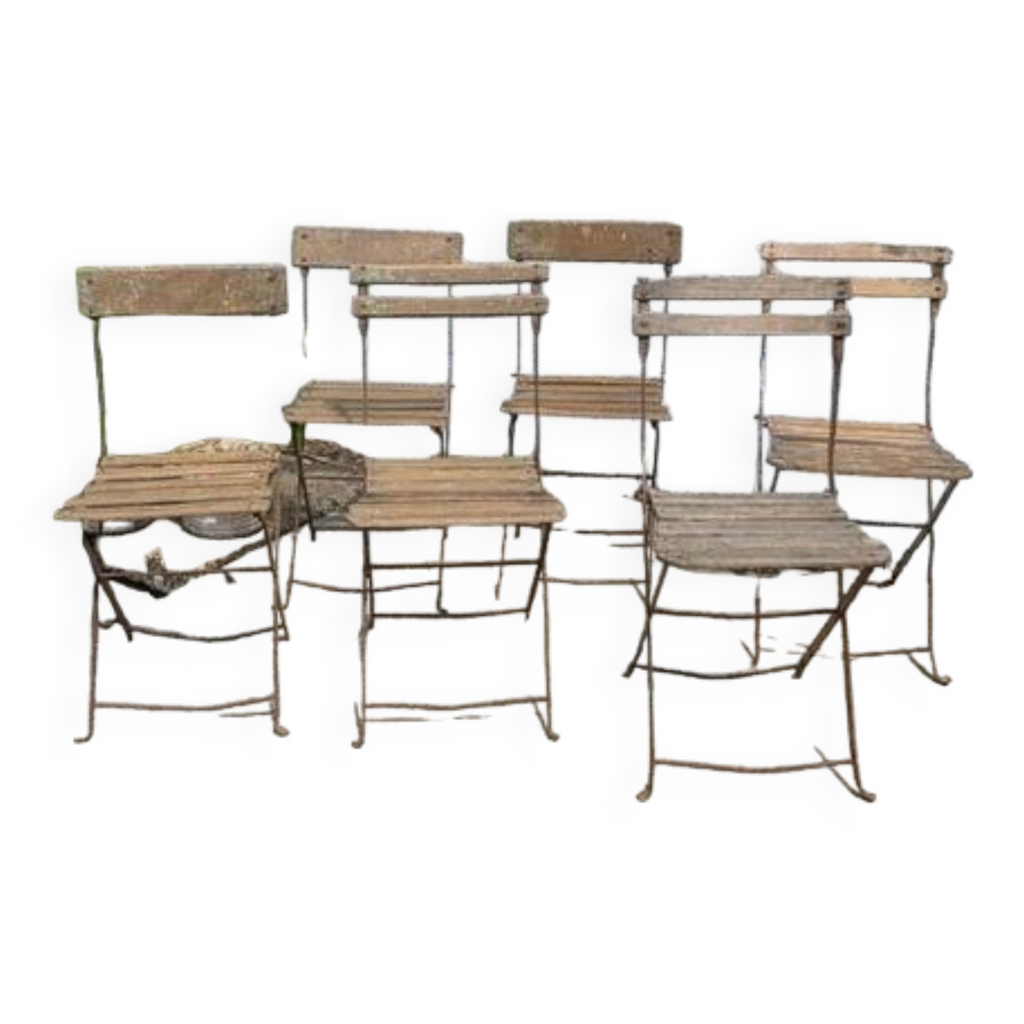 Set of folding garden chairs