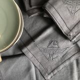 Antique napkins in pure linen tinted in mouse gray