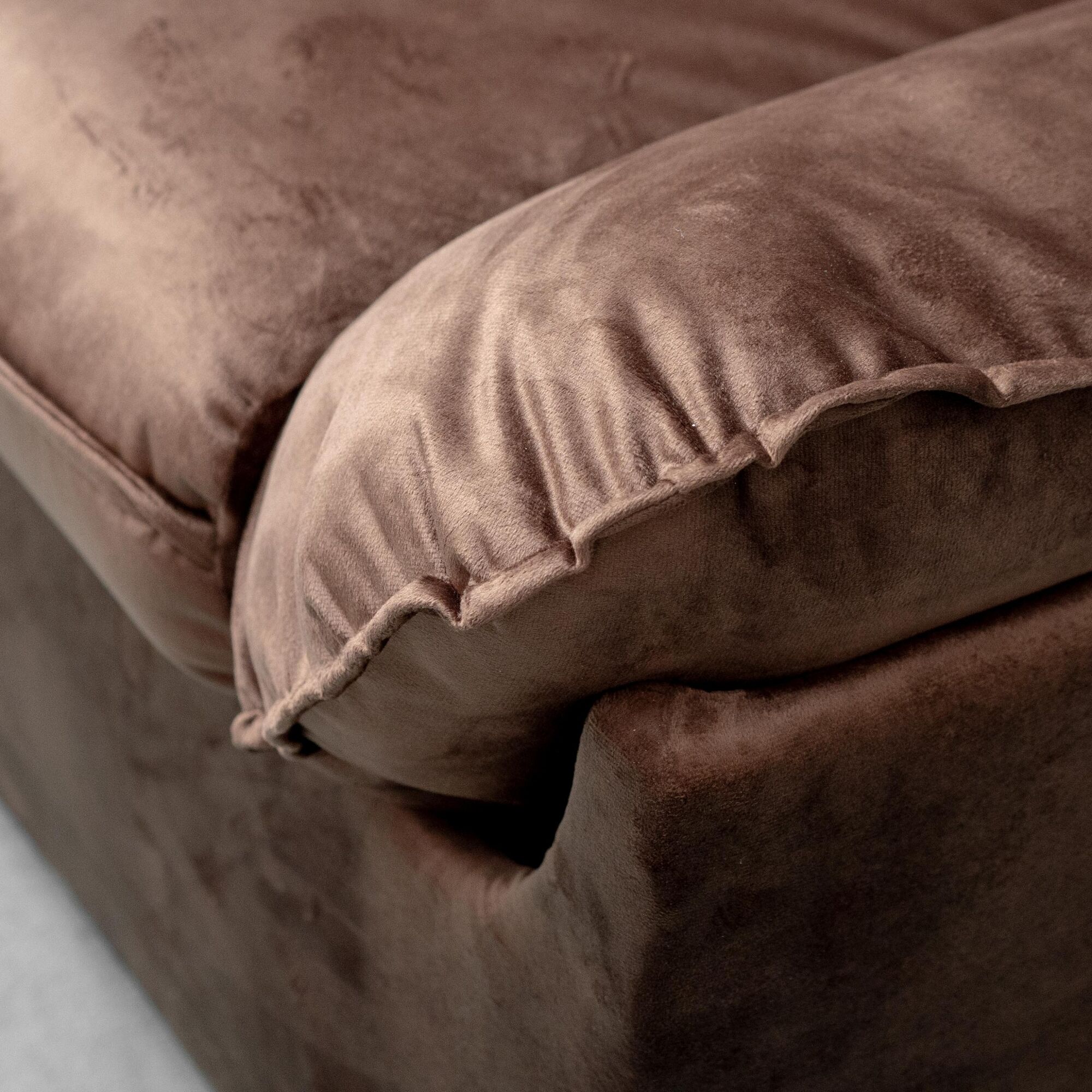 Pair of vintage lounge armchairs in brown velvet – 1970s