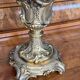Pair of decorative vases. Solid gold metal.