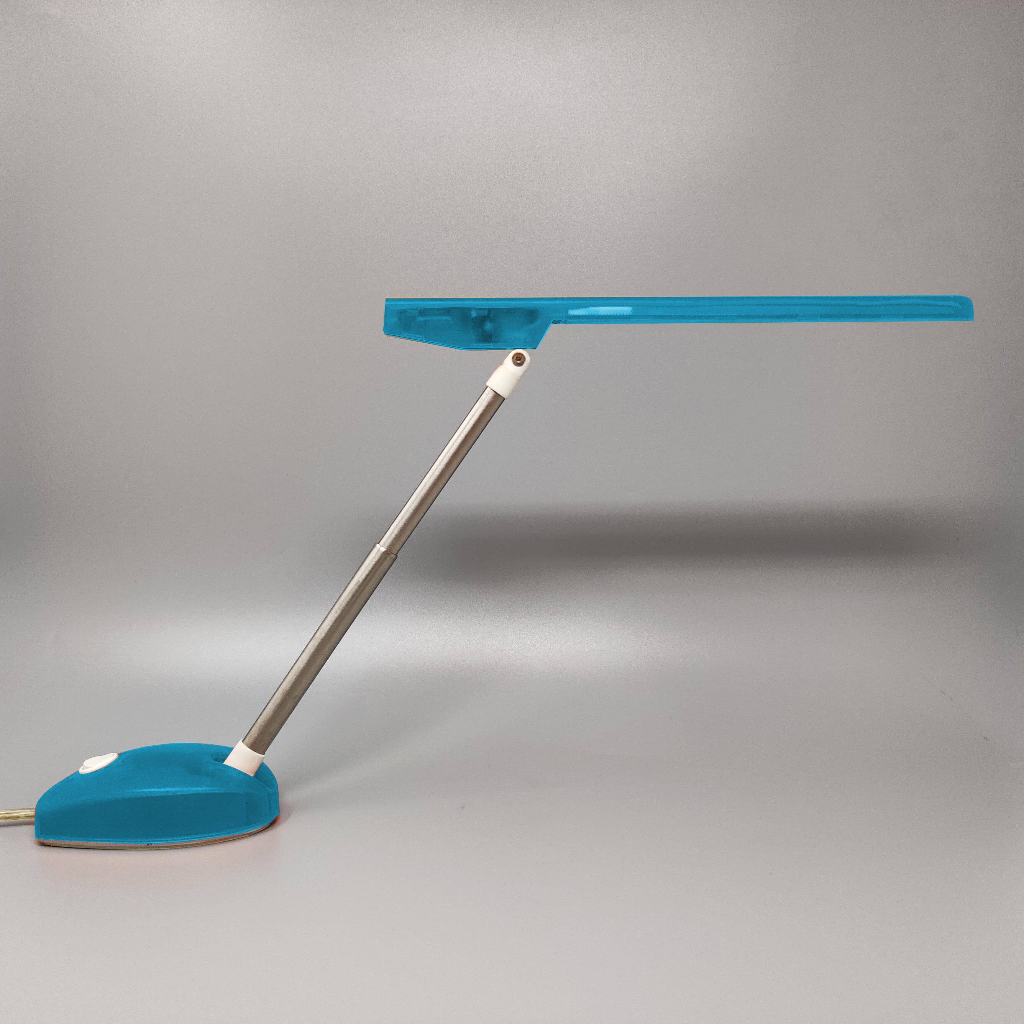 1990s Gorgeous Blue Table Lamp "Microlight" by Ernesto Gismondi for Artemide. Made in Italy