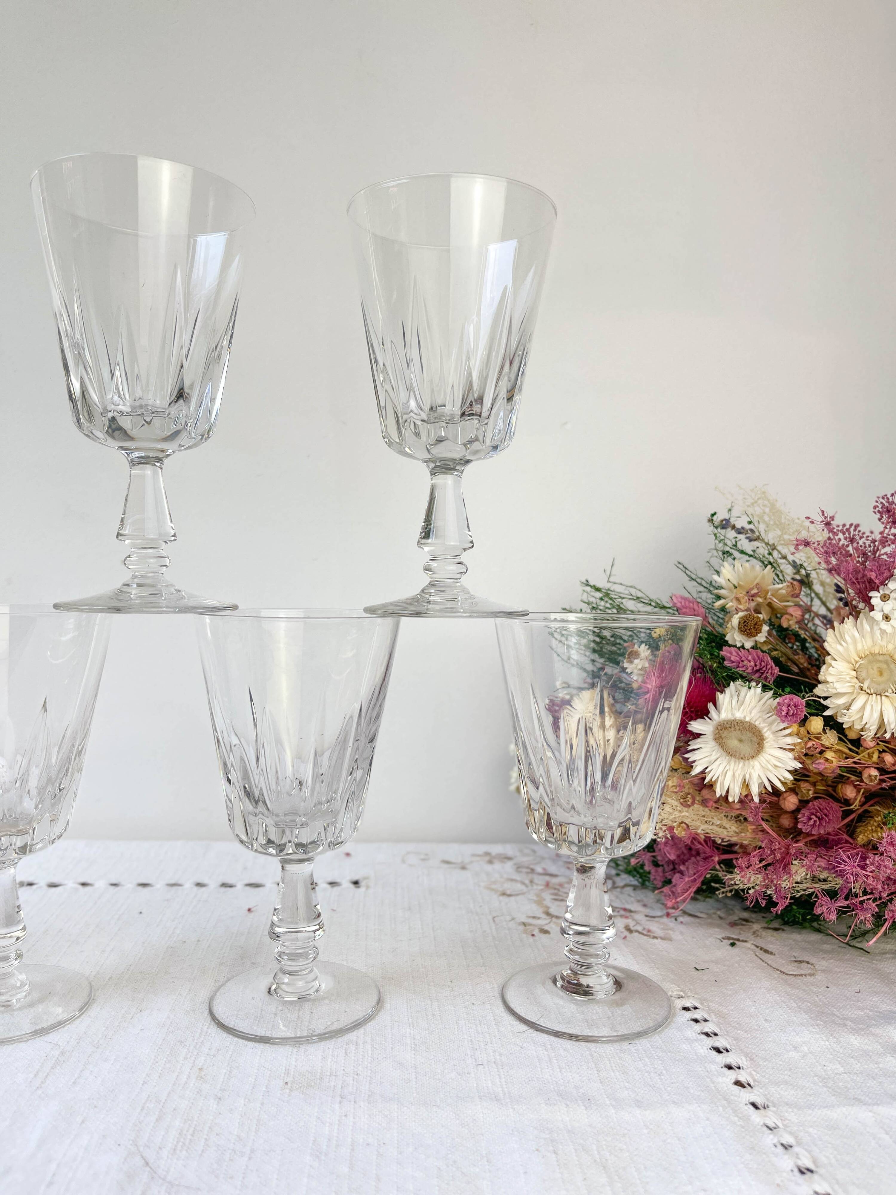 9 vintage red wine glasses