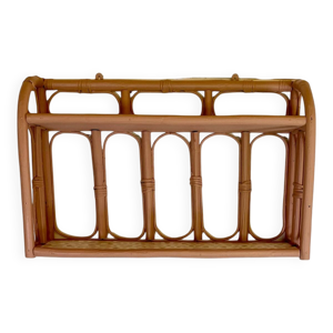 Étagère murale rotin - rose
