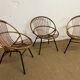 Fauteuils en rotin pieds métal