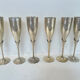 Set of 6 silver-plated champagne flutes – 1970s