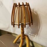 Vintage rattan wall light by Louis Sognot