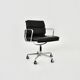Black leather Soft Pad Chair by Charles & Ray Eames for ICF, 1970S