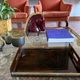 Hollywood regency brass and tortoiseshell lucite tray, Italy 1970s