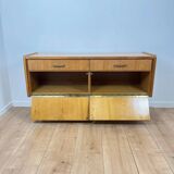 Buffet bas vintage en bois clair, 1960/70