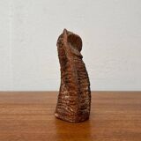 Owl sculpture in Italian pottery from the mid-century by Aldo Londi for Bitossi, 1960s.