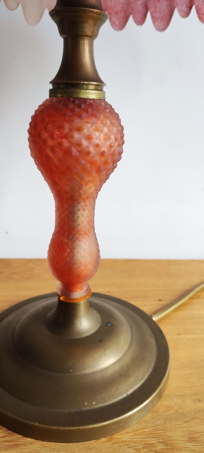 Kaelle lamp in glass paste and brass.