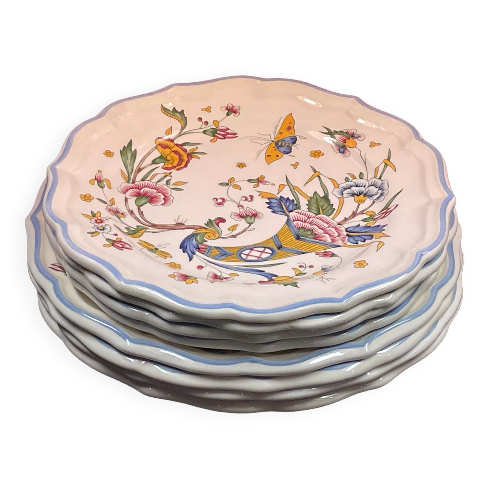 Lot 8 plate Gien cornucopia 23 and 25 cm