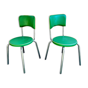 Paire de chaises vertes