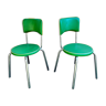 Paire de chaises vertes Italienne Calligaris vintage