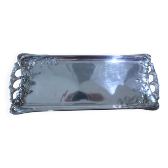 Vintage silver metal tray
