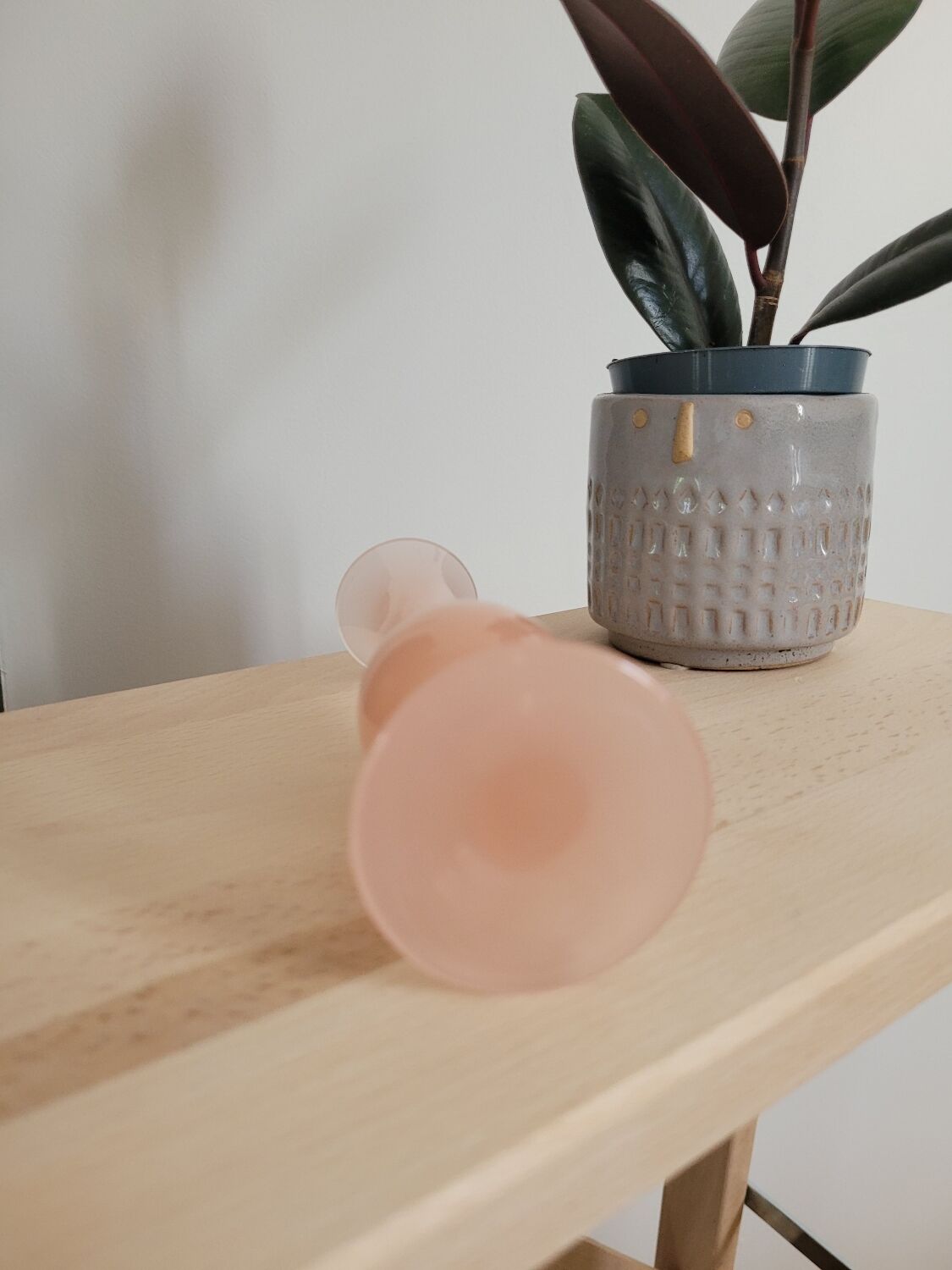 Small pink opaline vase